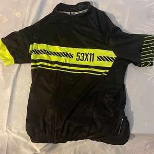 4uCYCLING 53x11 Cycling Bicycle Jersey Shirt Size XL Green & Black